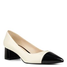 Dalzell Cap Toe Pumps | Colorblock | Modern Ballet | Spring Trends | Spring Fashion | Block Heels | Nine West Leather Cap, Slingback Pump, Nine West Shoes, Platform Pumps, Shoe Sale