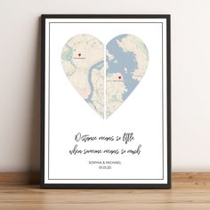 a heart shaped poster with a quote on it that says, utopia is after when someone maps