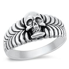 Oxidized Ring .925 Sterling Silver Skull Band Jewelry Female Male Unisex Size 10 All our silver jewelry is crafted from .925 silver also commonly referred to as sterling silver. Sterling silver is the standard for beautiful high-quality silver jewelry and cannot be replicated by lower priced silver plated jewelry. It is 92.5% pure silver, mixed with alloys to add strength and durability to stand the test of time. Keep your fine jewelry shiny and elegant by storing it properly. Jewelry needs to be stored in a dry area, preferably away from air in a jewelry box or plastic bag. Avoid exposure to harsh chemicals. Use a polishing cloth to remove tarnish build-up over time. Age Group: adult. Oxidized Ring, Tarnish Remover, Female Male, Band Jewelry, Silver Plated Jewelry, Pure Silver, Plastic Bag, Women Rings, Womens Watches