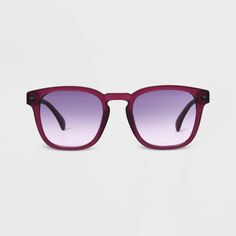 Add a staple piece to your accessory collection with these Shiny Plastic Square Sunglasses with Gradient Lenses from Universal Thread™. These sunglasses sport a stylish square shape and are designed with a sleek purple plastic frame and gradient lenses to add just the right amount of glitz to your summertime outfits. Plus, UV protection helps keep your eyes safe from the sun, making them a sunny-day accessory you'll reach for again and again. Universal Thread™: The denim collection that's true to you. Purple Square Frame Sunglasses With Gradient Lenses, Modern Purple Sunglasses With Square Frame, Trendy Purple Sunglasses With Square Frame, Casual Purple Sunglasses With Uva Protection, Trendy Purple Square Frame Sunglasses, Modern Purple Square Frame Sunglasses, Casual Purple Sunglasses For Summer, Casual Purple Sunglasses With Polarized Lenses, Purple Plastic Sunglasses For Summer