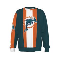 Elevate your game day experience with the Miami Dolphins sweatshirt, a must-have for every true Dolphins fan. Crafted with comfort and style in mind, this sweatshirt features the iconic team logo prominently displayed on the front, proudly showcasing your allegiance. Constructed from high-quality, cozy materials, it's perfect for staying warm during chilly game days or cozy nights in. The classic design and team colors make it a versatile addition to your wardrobe, whether you're cheering from t Team-colored Hoodie With Team Logo For Game Day, Throwback Team-colored Hoodie For Game Day, Team-colored Sweatshirt With Team Logo For Fans, Team-colored Sweatshirt With Team Logo, Team Spirit Logo Print Sweatshirt For Game Day, Team Spirit Sweatshirt With Logo Print For Game Day, Throwback Sweatshirt With Team Logo For Game Day, Sports Fan Hoodie With Team Logo, Collegiate Team-colored Sweatshirt With Logo