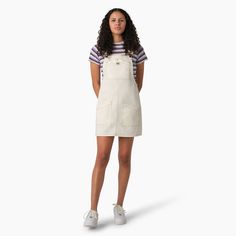 Women's Bib Overall Dress - Dickies US, Cloud Dickies Dress, Dickies Women, Bib Overalls, Hem Style, Overall Dress, Chic Woman, Bottom Clothes, Costume Design, Chest Pocket