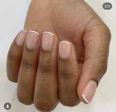 Clear Pink Natural Nails, Natural Nail Designs No Acrylics, Simple Gel Manicure Short Nails, Gel Manicure Black Women, Natural Nail Polish Ideas, Short Shellac Nails, Real Nails Manicure, Short Biab Nail Designs, Clip In Hair Extensions Styles