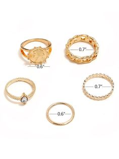 Material: MetalStyle: MinimalistElement: GeometricType: Solid Color Occasion: Daily Trendy Alloy Ring Jewelry, Minimalist Alloy Rings For Gifts, Trendy Alloy Open Ring Jewelry, Trendy Open Ring Alloy Jewelry, Gold Alloy Midi Rings, Trendy Stackable Metal Midi Rings, Trendy Alloy Open Ring, Trendy Stackable Rings With Simple Design, Trendy Open Ring Made Of Alloy