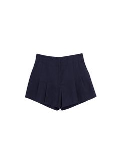 The Bennett Short is crafted from our linen-cotton canvas blend fabric in a navy blue hue. This tailored short features a bandless high-rise waist with contrast stitching and pleated seams that enhance the body's natural curvature. This style runs true to size. Shop Bottoms Styling Tip: Pair with everything from statement tops to knitted tanks. Statement Tops, Blue Cotton Fabric, Navy Blue Linen, Tailored Shorts, Crochet Tank, Linen Short, Satin Top, Linen Shorts, Short Skirt