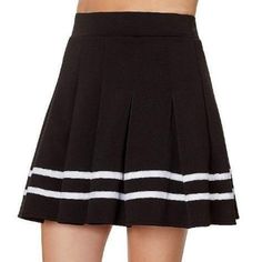 Black Pleated Skirt With 2 Horizontal White Stripes At The Bottom. Thick Waistband So It Doesn't Fall Down. Heavier Material So It Keeps You Warm A Bit More. Perfect By Itself Or Part Of A Halloween Costume Casual Black Tennis Skirt For Cheerleading, Black Stretch Skirt For Cheerleading, Black Mini Skirt Skort For Cheerleading, Black Fitted Mini Skirt For Cheerleading, Fitted Black Mini Skirt For Cheerleading, Black Mini Skirt For Cheerleading, Casual Mini Skirt For Cheerleading, Steampunk Shorts, Black Lace Mini Skirt