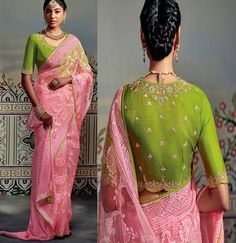 Pink Sabyasachi Pure Organza Brasso Silk Saree  in Pink color ,Gift for her, Diwali Christmas Gift,Readymade Blouse Latest Silk Sarees, Indian Dresses Online, Saree Designs Party Wear, Indian Bridal Wear, Indian Lehenga, Wedding Saree Indian, Designer Sarees Online, Organza Dress, Elegant Saree