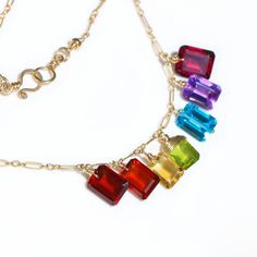 Rainbow Gemstone Necklace Fine Jewelry Semi Precious Stone Necklace Choker Necklace 14K Rainbow Necklace Colorful Necklace SOLID GOLD 14K (31236 - 0) Multicolor 14k Gold Jewelry With Gemstone Accents, 14k Gold Multicolor Gemstone Jewelry, Fine Jewelry Multicolor Gemstones With Accents, Multicolor Gemstones For Gifts, Multicolor Gemstones As A Gift, Elegant Multicolor Gemstone Crystal Necklace, Multicolor Gemstone Accent Fine Jewelry Necklaces, Colorful Multi-stone Jewelry Gift, Multicolor Gemstone Accents Fine Necklace