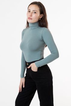 8306GD - Cotton Spandex Garment Dye Turtleneck – Los Angeles Apparel Mini Slip Skirt, Burgundy Dahlia, Los Angeles Apparel, Classic Turtleneck, Turtleneck Style, Garment Manufacturing, Turtle Neck Jumper, Fitted Turtleneck, High Waist Fashion