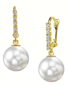 These earrings would make the perfect gift for any upcoming occasion. These earrings include two beautiful AAA quality white South Sea pearls with High luster. The mountings include 5 sparkling SI quality diamonds totaling .15 Carats. Elegant Round Cut Gold Earrings, Elegant Gold Round Cut Earrings, Elegant White Diamond Earrings With Brilliant Cut, Formal Akoya Pearl Diamond Earrings, Formal Akoya Pearl Diamond Earrings With Diamond Accents, Formal Akoya Pearl Diamond Earrings With Accents, Akoya Pearl Diamond Earrings With Diamond Accents For Evening, Formal Diamond White Pearl Earrings, White Diamond Earrings With Pearl Drop