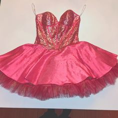 I Used For One Event And Never Used Again. Absolutely Love It ! Got So Many Compliments On It. Stunning Dress Hot Pink With Gold Sequence. Pink Dress With Sweetheart Neckline For Costume Party, Pink Sweetheart Neckline Dress For Costume Party, Pink Sequined Mini Dress With Sweetheart Neckline, Pink Mini Dress With Sequins And Sweetheart Neckline, Sweetheart Neckline Dress For Costume Party, Pink Sequined Mini Dress With Fitted Bodice, Pink Glamorous Dress For Costume Party, Pink Holiday Dress For Costume Party, Jovani Dresses