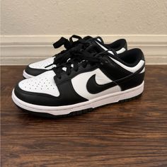 Nike Dunk Low Panda Women’s Sneakers Dd1503-101 Black Low-top Skate Shoes, Nike Skate Shoes With Vulcanized Sole And Round Toe, Nike White Sole Lace-up Skate Shoes, Sporty Black And White Leather Sneakers, Custom Black And White Low-top Leather Sneakers, Sporty Black And White Low-top Custom Sneakers, Custom Black And White Leather Low-top Sneakers, Black And White Low-top Leather Custom Sneakers, Black And White Low-top Sneakers With Rubber Sole