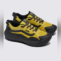 Vans Mte Crosspath *Nwt* Color: Yellow Size: 11.0 Men's Sku: Vn000cvuylw Ultracush Waterproof Vans Yellow, Yellow Vans, Vans Checkerboard, Shoes Vans, Mens Vans, Vans Shoes, Yellow Black, Black N Yellow, Men's Shoes