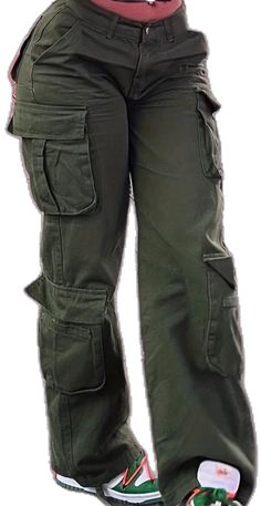 Loose Fit Cargo Pants, Kpop Vintage, Cargo Pants Baggy, Streetwear Cargo Pants, Green Cargo Pants, Women Denim Jeans, Cargo Trousers, Denim Trousers, Casual Streetwear