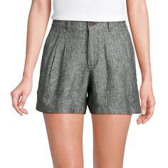 These timelessly elegant Women's Lands' End 5" Linen High Waisted Pleated A-Line Shorts are the perfect pick for a warm wardrobe refresh.Click on this WOMEN'S GUIDE to find the perfect fit and more! These timelessly elegant Women's Lands' End 5" Linen High Waisted Pleated A-Line Shorts are the perfect pick for a warm wardrobe refresh.Click on this WOMEN'S GUIDE to find the perfect fit and more! FEATURES Button & zipper closure Back-elastic waistband 2 front side pockets, 2 back welt pockets Unli Forest Moss, Wardrobe Refresh, A Line Shorts, Plus Size Shorts, Bottom Clothes, Plus Size Tops, Elegant Woman, Lands End, Welt Pockets