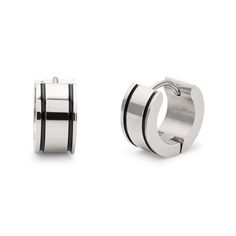 Make a simple statement with this Men's Stainless Steel Huggie Earrings. The 1/2 inch flat  chunky hoops style closes securely with a notched post and give the look of a 1/4 inch wide continuous hoop with a soft rounded edge. The durable stainless steel features a high polish finish making it a classic style perfect for both day and evening looks. Coordinates Jewelry, Family Tree Necklace, Monogram Jewelry, Cz Stud Earrings, Engraved Jewelry, Huggie Earrings, Huggies Earrings, Metal Stamping, Birthstone Jewelry