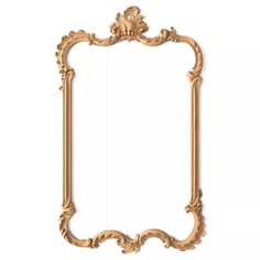 an ornate gold frame on a white background