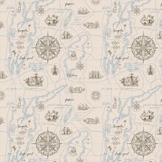 an old map with ships on it