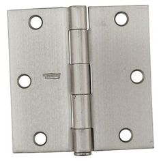 a stainless steel door hinge with two holes