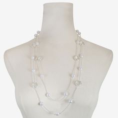 Bead Type: GlassPearl Type: Simulated PearlsMetal Color: Silver ToneChain Length: 32 InchChain Construction: CurbCare: Wipe CleanMetal: ZincNecklace Type: Strand Necklaces, Station NecklacesCountry of Origin: Imported Pearl White Pearl Necklace With Chain, Pearl Beaded Necklace With Chain, Party Pearl Beaded Chain Necklace, Pearl Multi-strand Necklace For Parties, Multi-strand Pearl Chain Beaded Necklaces For Party, Party Layered Pearl Necklace With Pearl Chain, Multi-strand Pearl Chain Necklace For Party, Pearl Beaded Necklaces With Chain For Party, Pearl Beaded Necklace With Chain For Parties