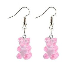 Gummy Bear Earrings, Bear Earrings, Pink Teddy, Gummy Bear, Gummy Bears, Blue Glitter, Kawaii Fashion, Pink Glitter, Cute Earrings