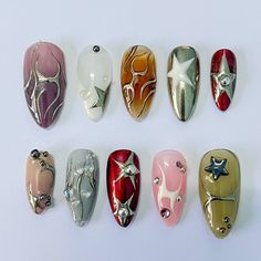 Hello, lovely!  Greetings and welcome to my store. Hope you find a style you like. 🍁 𝐌𝐚𝐭𝐞𝐫𝐢𝐚𝐥: I only work with high-quality materials to create sturdy & long-lasting luxury press on nails that you can trust on. My nails will last for: 1- 2 days using adhesive tab (provided with the nail set) 2- 3 weeks using nail glue. You can reuse all of the nails multiple times if you take care of them. Follow the instructions provided with the nail set. 🍁 𝐒𝐢𝐳𝐞: Please follow the instruction in Nails Emo, Nails Girly, Acrylic Press On Nails, Emo Y2k, Grunge Nails, Pretty Gel Nails, Hello Lovely, Luxury Nails, Manicure Y Pedicure