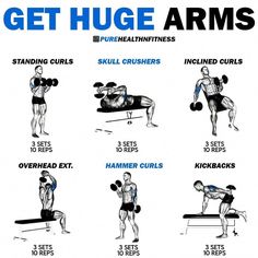 a poster showing how to get huge arms