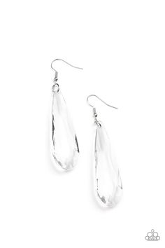 A dramatically oversized white teardrop crystal swings from the ear, creating an irresistible statement piece. Earring attaches to a standard fishhook fitting. Sold as one pair of earrings. Crystal Crowns, Crown Earrings, Nickel Free Jewelry, Silver Frames, Crystal Crown, Crystal Accessories, The Ear, Paparazzi Accessories, Paparazzi Jewelry