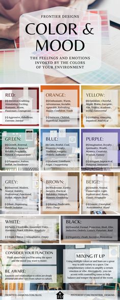 the color and mood guide for interior design