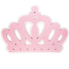 a pink princess crown cutout on a white background