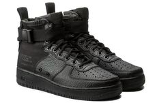 Nike SF AF1 Mid Triple Black 917753-005 Af1 Mid, Nike Sf Air Force 1, Nike Sf Af1, Nike Sf, Air Shoes, Air Force 1 Mid, Nike Air Shoes, Triple Black, Air Force 1