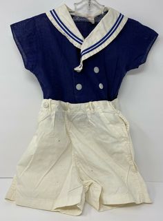 Vintage Tagged Peter Piper Girls Boys Two Piece Sailor Suit Top & Shorts Set | eBay Sailor Inspired Fashion, Vintage Nautical Outfit, Sailor Shirt Outfit, Sailorcore Outfit, Vintage Sailor Outfit, Vintage Sailor Costume, Vintage Sailor Aesthetic, Cute Sailor Outfit, Sailor Aesthetic Outfit