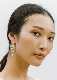 Aria Earrings – Jennifer Behr LLC Pearl Statement Earrings, Luxury Hair Accessories, Pearl Headpiece, Jennifer Behr, Luxury Hair, Crystal Pearls, Fashion Shoot, Color Crystal, Crystal Earrings