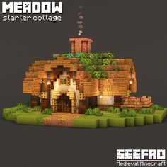 Minecraft Castle Ideas Simple, Casa Minecraft Survival, Simple Minecraft Houses Survival, Minecraft Ideas Houses, Simple Minecraft Houses, Starter House Minecraft, Minecraft Bases, Minecraft Aesthetics, Minecraft Medieval House