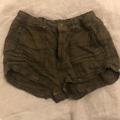 Army Green Free People Shorts Size 2 Stretchy Waist Band Never Worn Waist Band, Army Green, Checks, Free People, Size 2, Product Description, Womens Shorts, Band, Green