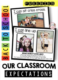 an advertisement for the back to school classroom with pictures of children and their teacher's name