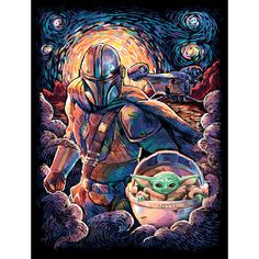 the child yoda and baby star wars poster