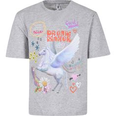 Color: Grey Grey t-shirt in organic cotton, with short sleeves and ribbed crew neck. It is embellished with unicorn print, writing and flowers on the front. 100% Organic Cotton. Machine wash at 30°C. Print Writing, Unicorn Print, Grey T Shirt, Kenzo Kids, Saint Laurent Shoes, Stella Mccartney Kids, T-shirt Polos, Gray Tshirt, Kids Wear