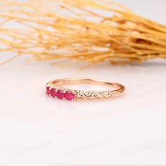 ※ Metal Type: Solid 14k Gold; ※ Stone: Natural Red Ruby ※ Center Carat Weight: Aprox. 0.20ctw ※ SKU: ESXR0004B-band ※ P.S.: *Shipped with beautiful ring box; *Directly price from Manufacturer, 1/3 the price from Jewelry Store; ※ Buy with Warranty: 1) 15 Days Money Back Guarantee; 2) Excellent Customer Service; 3) Free Shipping and insurance to WORLDWIDE; 4) Free Gift Box. ※ Contact Us if you need any of our service: 1) Ring Resizing; 2) Metal Change(9k/14k/18k White/Yellow/Rose Gold) 3) Engravin Real Ruby Rings, Ruby Wedding Band, 14k Rose Gold Wedding Ring, Rose Gold Wedding Ring, Red Stone Ring, Ruby Wedding, Gold Wedding Ring, Gold Stone, Rose Gold Wedding