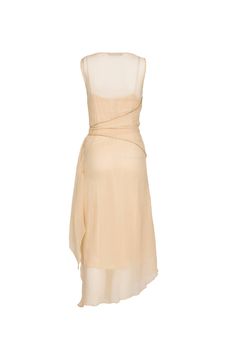 Asymmetric silk dress with hand beaded crystal embellishmentsBelt can be tied around the waist or leave it loose. Comes with 100% silk slip dressComposition: 100% Silk / Slip: 100% SilkDry Clean Only Fit and Model Size Model is 183cm/ 6'0" and wears UK size 8 Fits true to size, however those who are between sizes should take the larger size Light weight fabric, non stretch Designed to be fitted at the bust, can be worn loose or fitted at waist, slightly loose at the hip Summer Cocktail Draped Slip Dress, Elegant Draped Silk Dress For Summer, Chic Embellished Silk Midi Dress, Elegant Draped Silk Summer Dress, Elegant Silk Chiffon Beach Dress, Summer Draped Silk Dress, Embellished Slip Dress For Summer, Summer Silk Asymmetrical Dress, Chic Silk Chiffon Dress For Summer