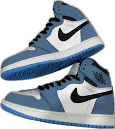 Blue High-top Sneakers With Contrasting Heel, Blue Low-top Sneakers With Contrasting Heel, Blue Low-top Sneakers With Contrasting Heel Counter, Blue Sneakers With Contrasting Heel And Round Toe, Blue Black Color, University Blue, Jordan 1 Retro High, Jordan 1 Retro, Jordan 1