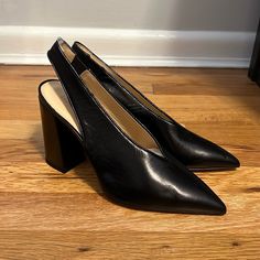 Brand New Never Worn, Comes With Original Dust Bag Pointy Toe Heels, Sling Back, Barneys New York, Shoes Women Heels, Dust Bag, Shoes Heels, Black Leather, New York, Women Shoes