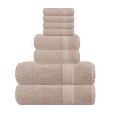 six towels stacked on top of each other