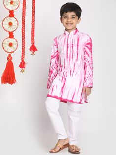 vastramay boys pink and white kurta pyjama set 3 Bollywood Style Long Sleeve Pant Set For Eid, Pink Cotton Sets For Festive Occasions, Pink Long Sleeve Sets For Diwali, Pink Straight Kurta Sets For Celebration, Pink Long Sleeve Kurta For Traditional Ceremonies, Festive Pink Sherwani For Puja, Festive Long Sleeve Pant Set With Dabka, Traditional Pink Long Sleeve Pant Set, Festive Pink Kurta For Puja