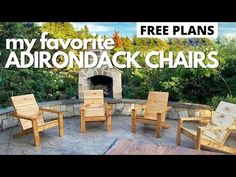 an ad for adirondack chairs with the words free plans in front of it