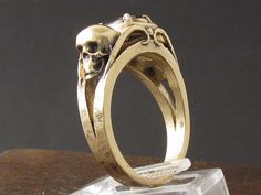 MySacrum SKULL RING GOLD 14K Gothic Gold Rings For Anniversary, Gold Gothic Jewelry For Anniversary, Gold Gothic Wedding Rings, Vintage Gold Skull-shaped Jewelry, Vintage Gold Skull Jewelry, Gold Gothic Jewelry For Formal Occasions, Gothic Gold Jewelry For Formal Occasions, Gold Skull Collectible Jewelry, Gold Skull Jewelry Collectible