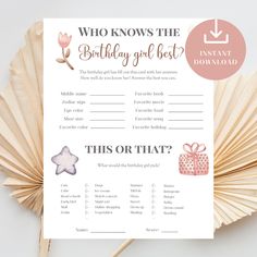 a printable birthday girl best wishes game