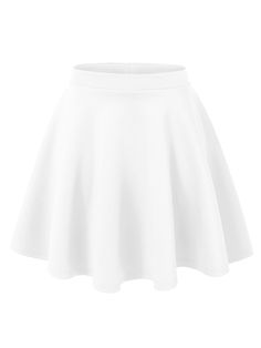 90% Rayon 10% Spandex WOMENS BOTTOM Women's Basic Versatile Stretchy Flared Casual Mini Skater Skirt Skirt Png, Short Flared Skirt, White Skater Skirt, White Skirt Outfits, Mini Skater Skirt, School Skirt, Black Prom Dress, White Skirt, Pink Outfits