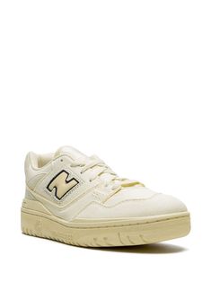 New Balance Cream Sneakers With Contrast Sole, Casual Cream Sneakers With Embossed Logo, Cream High-top Sneakers With Textured Sole For Streetwear, Classic Beige Sneakers For Streetwear, Cream Sneakers With Embossed Logo For Streetwear, Beige Lace-up Sneakers With Embossed Logo, New Balance Beige Sneakers With Rubber Sole, New Balance High-top Lace-up Sneakers With Gum Sole, New Balance Custom Leather Lace-up Sneakers