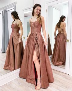 Vestido Rose Gold, Rose Gold Prom Dress, Sparkle Prom Dress, Dream Party, Long Sleeve Gown, Long Prom Dresses, Vestidos Prom, High Quality Dress, Satin Color